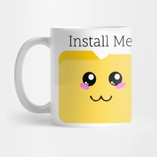 Cute Kawaii File Folder T-Shirt: 'Install Me' Funny Tech Tee Mug